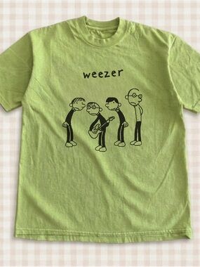 Gildan Lime Green Weezer Graphic Tank Top